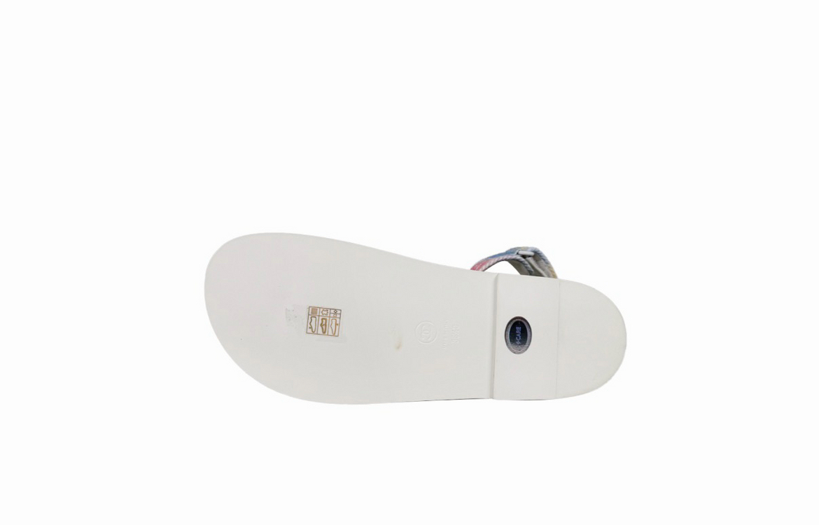 [38.5] 샤넬 여성 멀티 CC로고 벨크로 뮬 샌들 레인보우 파스텔 이미지