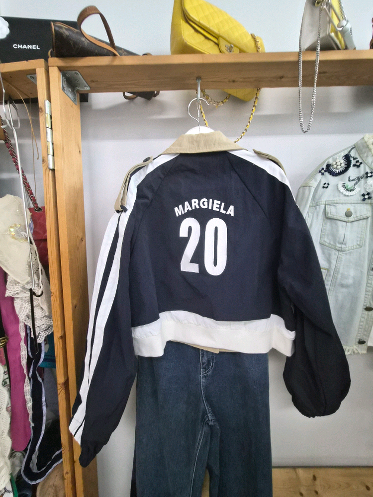 레터링 트렌치점퍼.디자이너 와이드데님--4