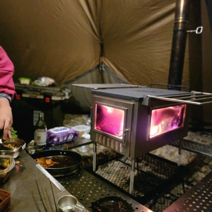 와일드와일드웨스트 X스토브 사이드뷰 화목난로 풀세트 이미지