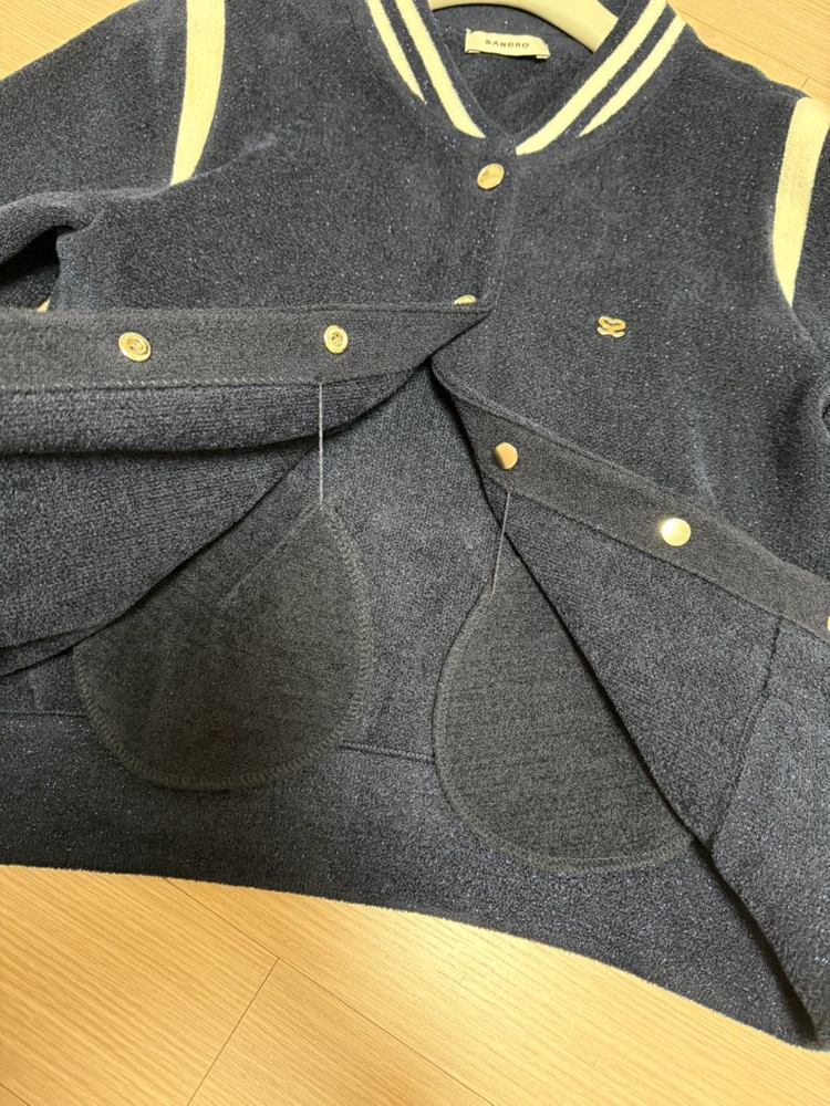 Sandro 바시티 자켓 네이비--3