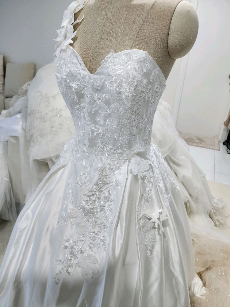 빅사이즈프리미엄언발실크웨딩드레스(새상품)--2