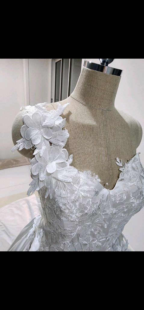 빅사이즈프리미엄언발실크웨딩드레스(새상품)--0