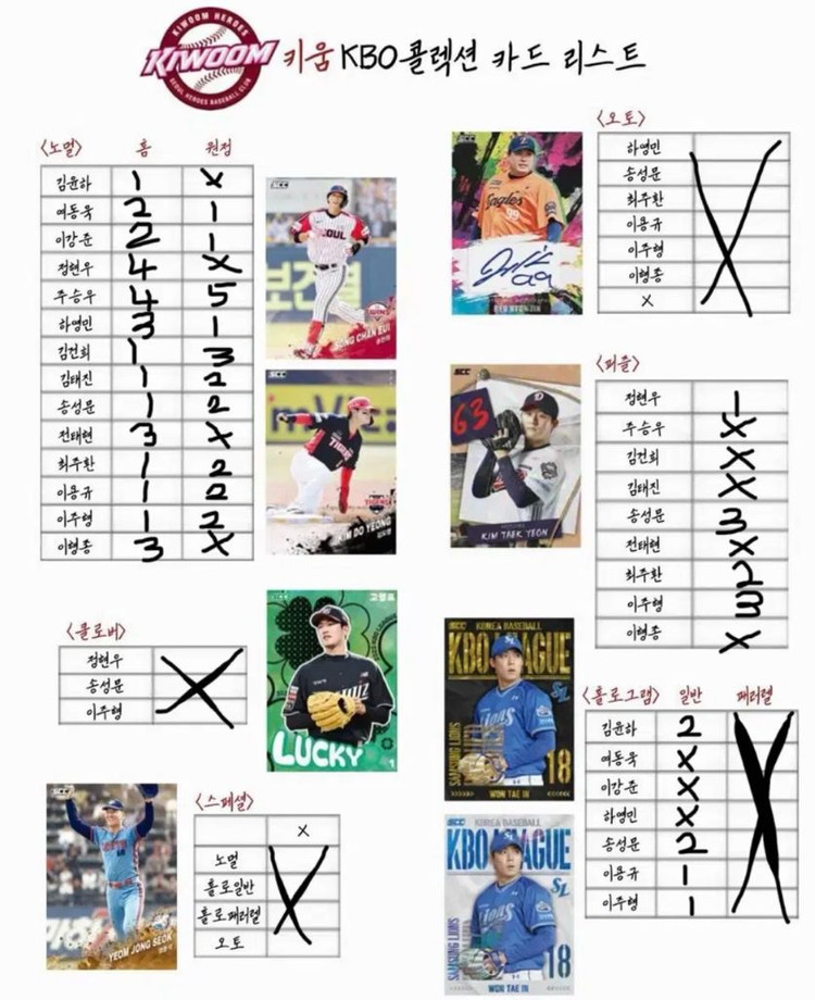 [교환] KBO 카드 -> 한화 카드 이미지