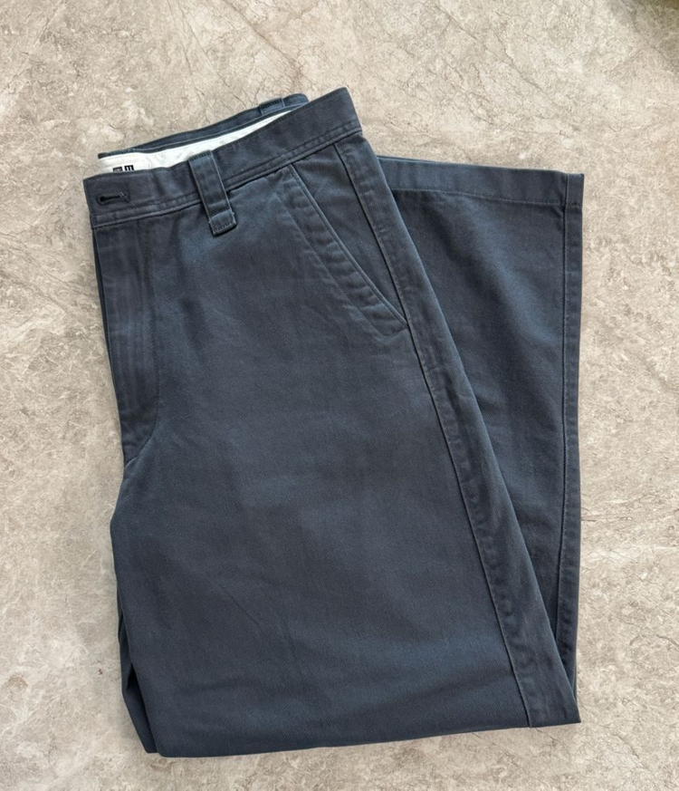 유니클로 와이드핏치노팬츠 Blue 85(32~34)--2