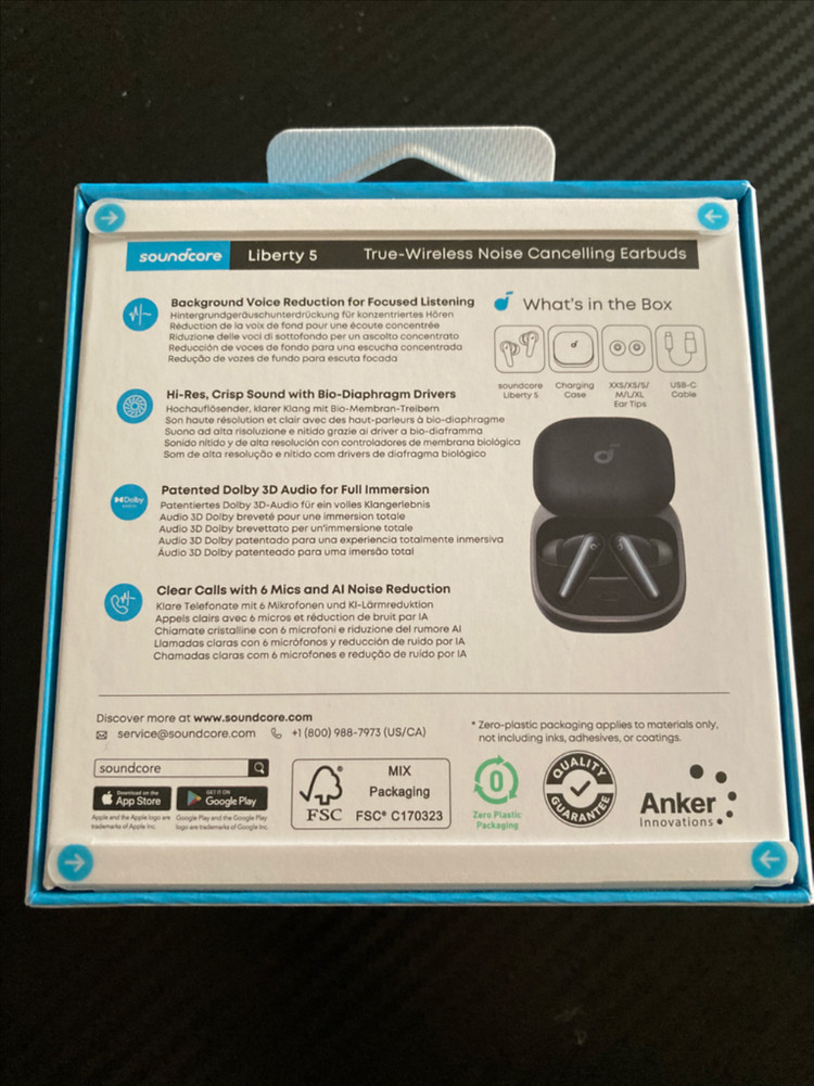 미개봉 앤커 사운드코어 리버티5 노이즈 캔슬링 블루투스 이어폰--1