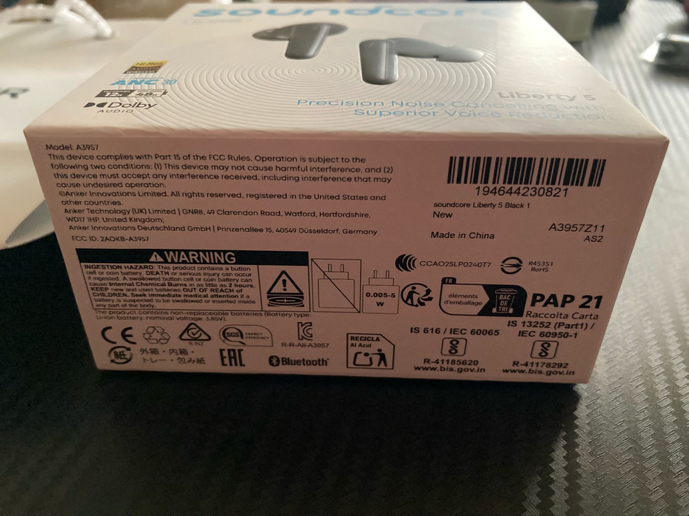 미개봉 앤커 사운드코어 리버티5 노이즈 캔슬링 블루투스 이어폰--4