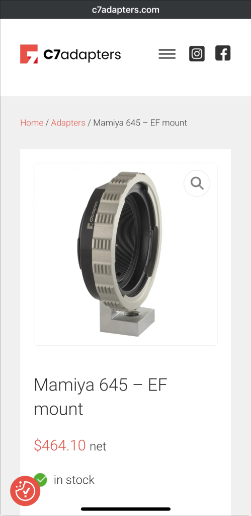 mamiya645 렌즈-캐논EF마운트 카메라 어댑터--5