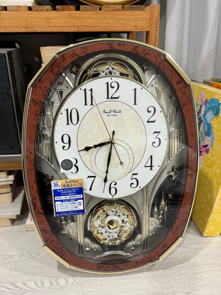 희귀시계 일본의 유명시계 멜로디 리듬 RHYTHM 벽시계 미사용급--0