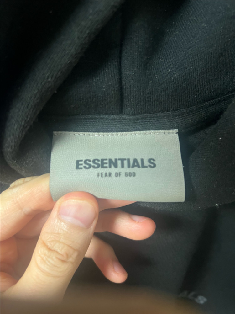 피어오브갓 에센셜 블랙 후드티 L 사이즈 + 블랙 반팔 티셔츠 L 묶음판매--3