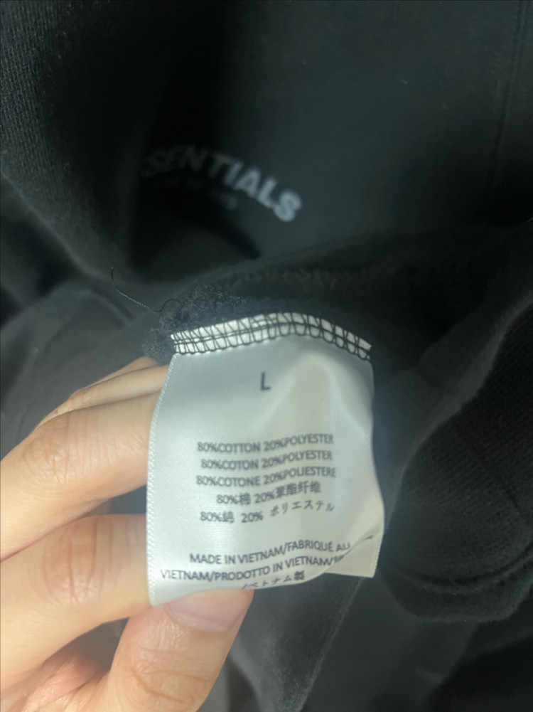 피어오브갓 에센셜 블랙 후드티 L 사이즈 + 블랙 반팔 티셔츠 L 묶음판매--4