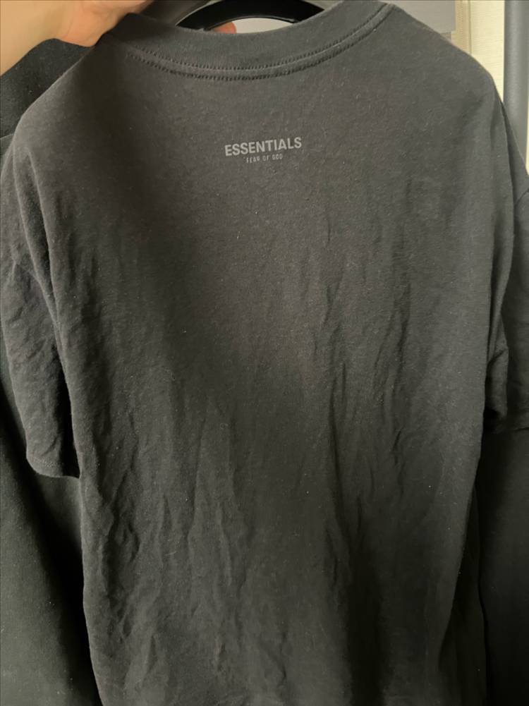 피어오브갓 에센셜 블랙 후드티 L 사이즈 + 블랙 반팔 티셔츠 L 묶음판매--7