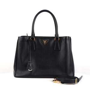 [중고명품다올] 프라다 럭스 사피아노 토트 숄더백 블랙 금장 BN1874 이미지