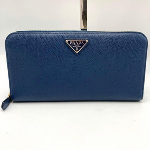 (미사용) 프라다 사피아노 지퍼 장지갑 코발트블루
