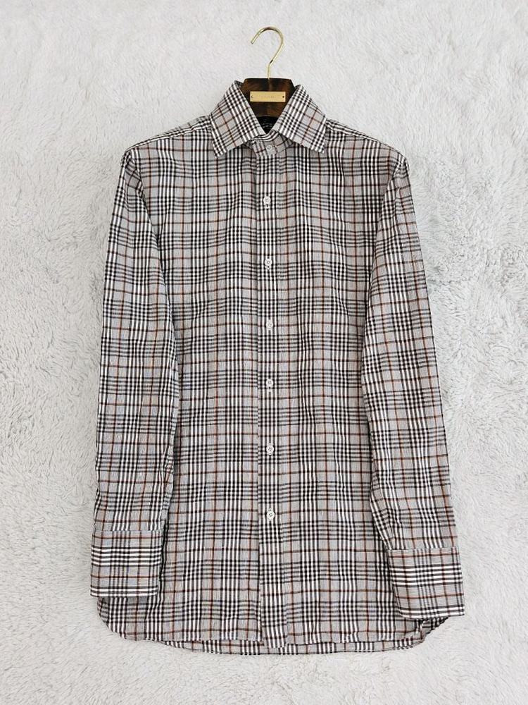 톰포드 린넨 체크셔츠 [ 로로피아나 에르메스 쿠치넬리 루이비통 키톤 벨루티 디올 ]--1