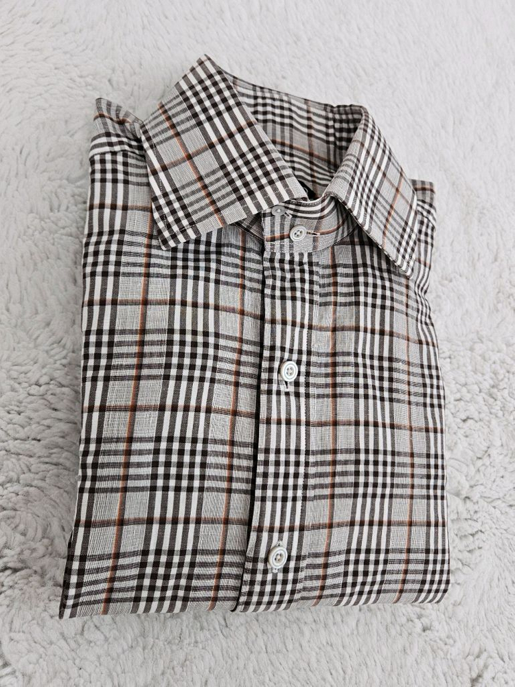 톰포드 린넨 체크셔츠 [ 로로피아나 에르메스 쿠치넬리 루이비통 키톤 벨루티 디올 ]--3