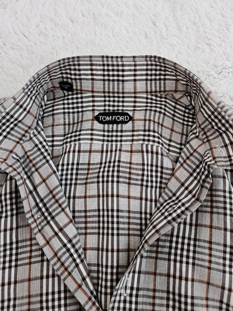 톰포드 린넨 체크셔츠 [ 로로피아나 에르메스 쿠치넬리 루이비통 키톤 벨루티 디올 ]--4