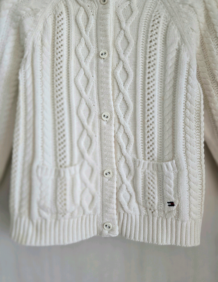 타미힐피거 키즈 후드 케이블 니트 가디건 4T--3