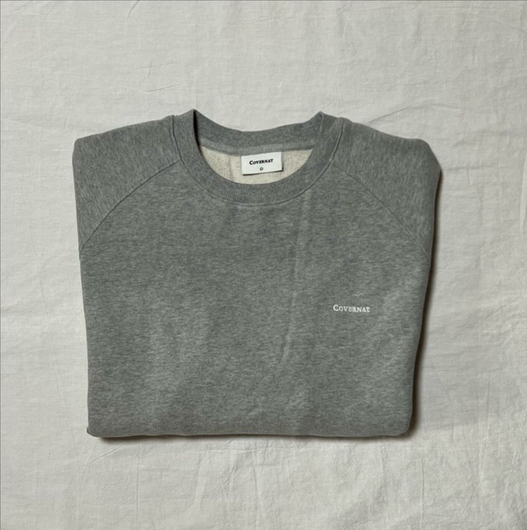 L) 커버낫 스몰 로고 맨투맨 그레이--2