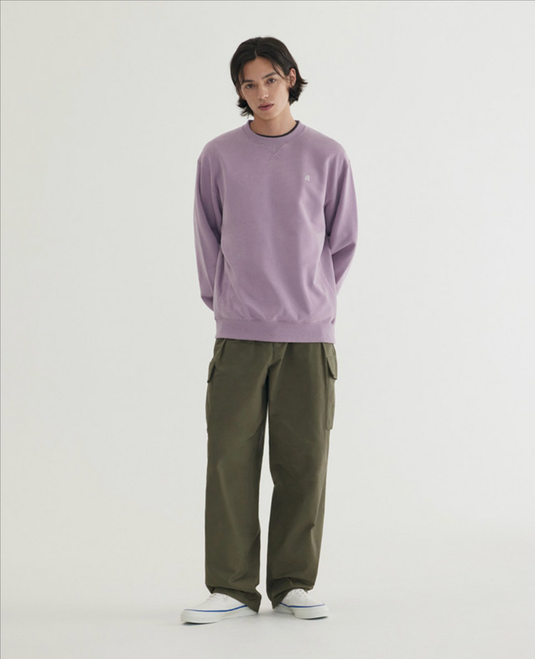 [새상품] L) 커버낫 시그니처 심볼 맨투맨 퍼플--1