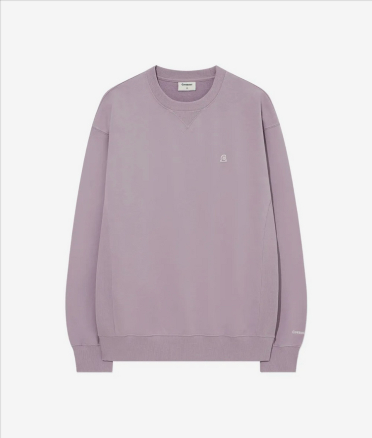 [새상품] L) 커버낫 시그니처 심볼 맨투맨 퍼플--2