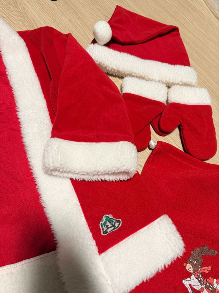 아동 산타클로스 코스튬 6종 풀세트 상하 120130140 사이즈 이미지