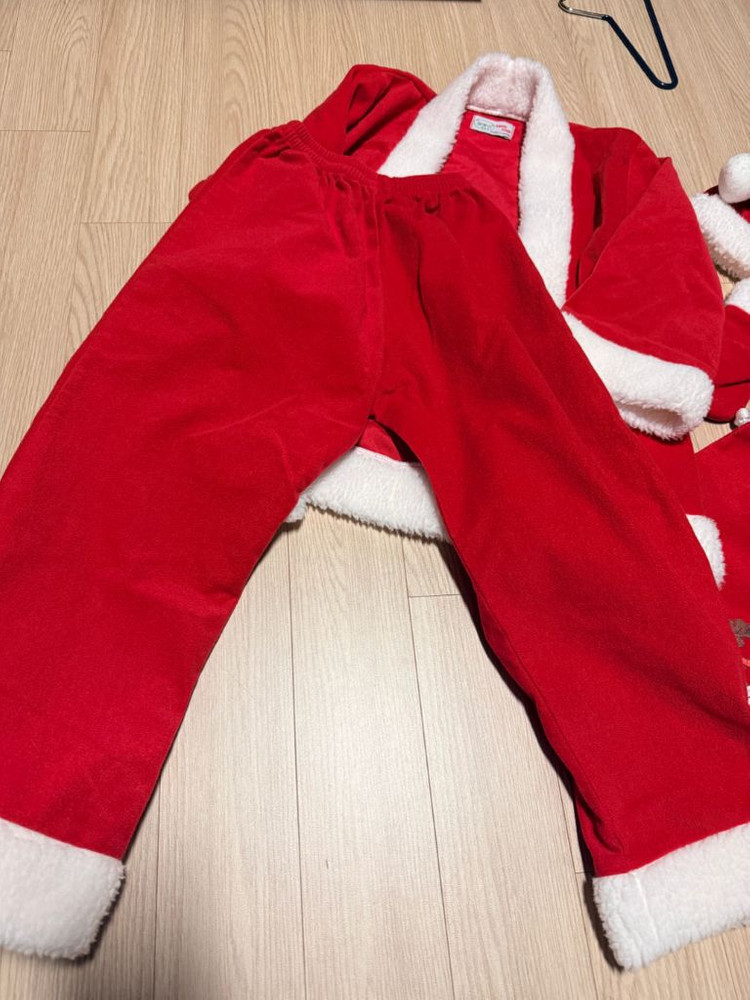 아동 산타클로스 코스튬 6종 풀세트 상하 120130140 사이즈 이미지