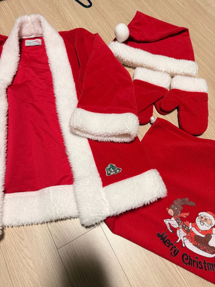 아동 산타클로스 코스튬 6종 풀세트 상하 120130140 사이즈 이미지