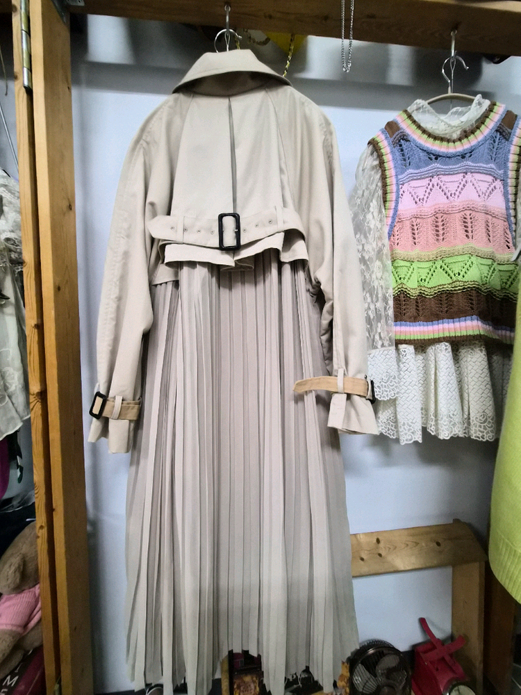 Ameri 쉬폰프릴 프리미엄 트렌치코트--8