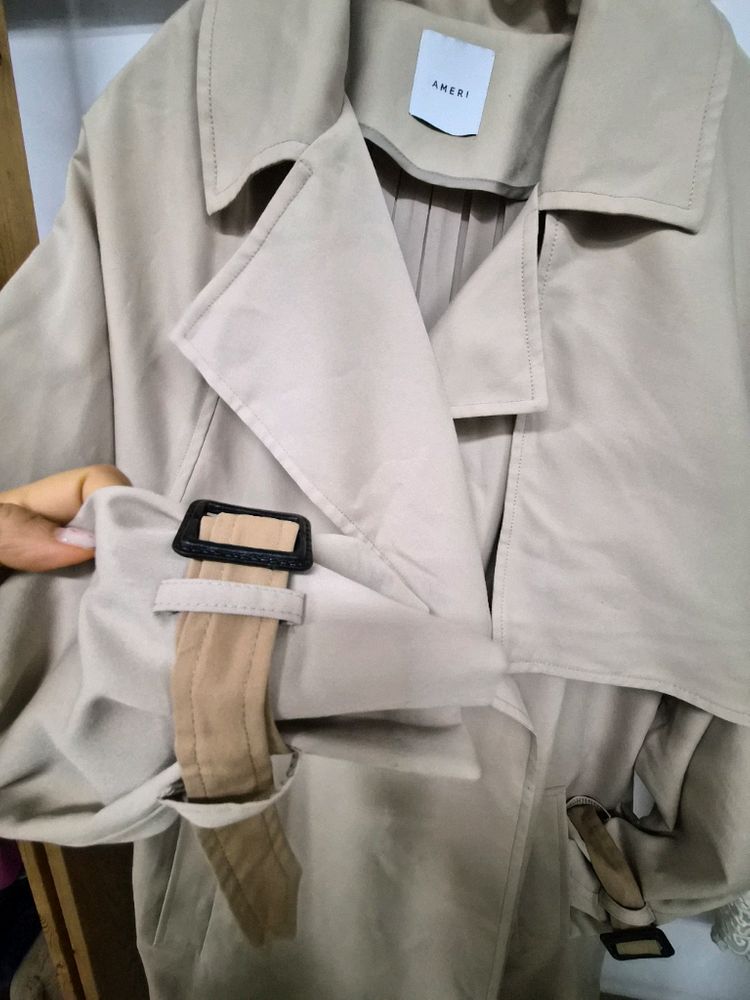Ameri 쉬폰프릴 프리미엄 트렌치코트--9