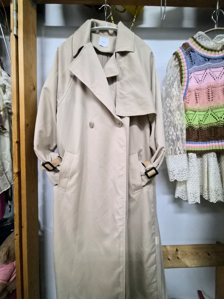 Ameri 쉬폰프릴 프리미엄 트렌치코트--1