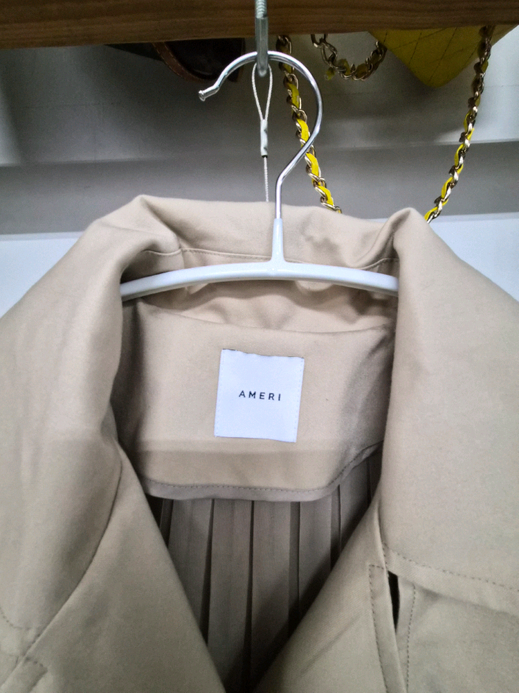 Ameri 쉬폰프릴 프리미엄 트렌치코트--2