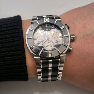 FRED 프레드 글래디에이터 남성 크로노그래프 시계 팔찌 남자 쿼츠