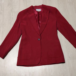 Anne Klein II 버건디 실크 블레이저