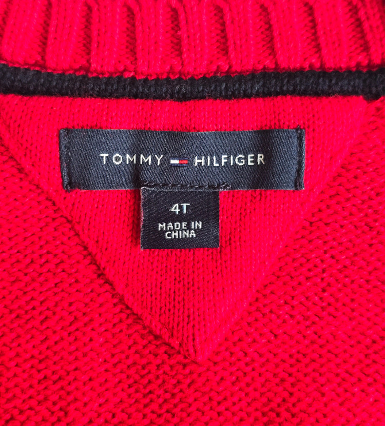 타미힐피거 키즈 라운드넥 니트 스웨터 4T--8