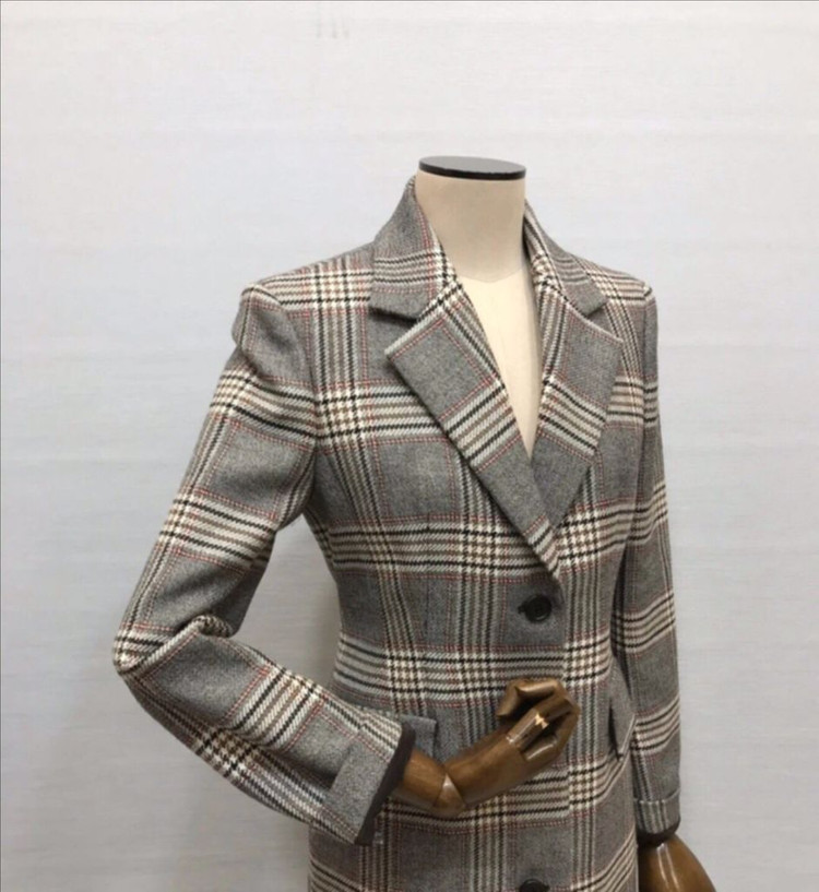 미샤 michaa 울 체크 코트 55--1