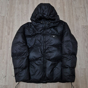 리복 박스로고 다운 후드 푸퍼 숏패딩 점퍼 L(100)