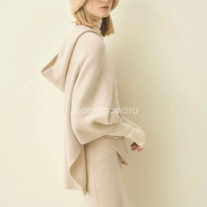 더 캐시미어 후드 숄 가디건