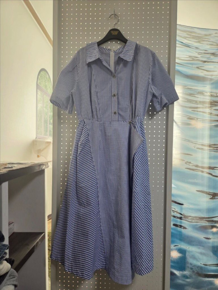 한섬 23ss 마인 스트라이프 셔츠 원피스 66--1