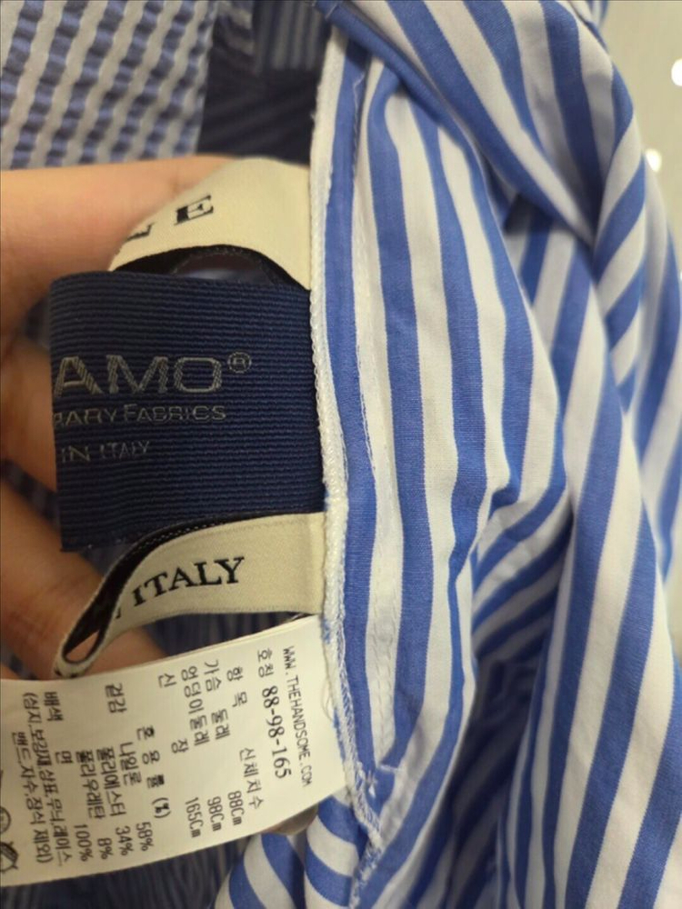 한섬 23ss 마인 스트라이프 셔츠 원피스 66--3