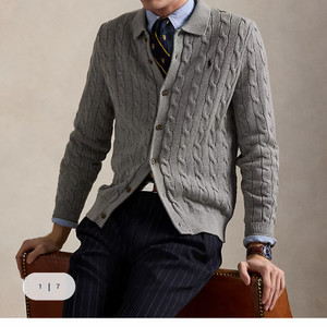 폴로 랄프로렌 케이블니트 코튼가디건 M