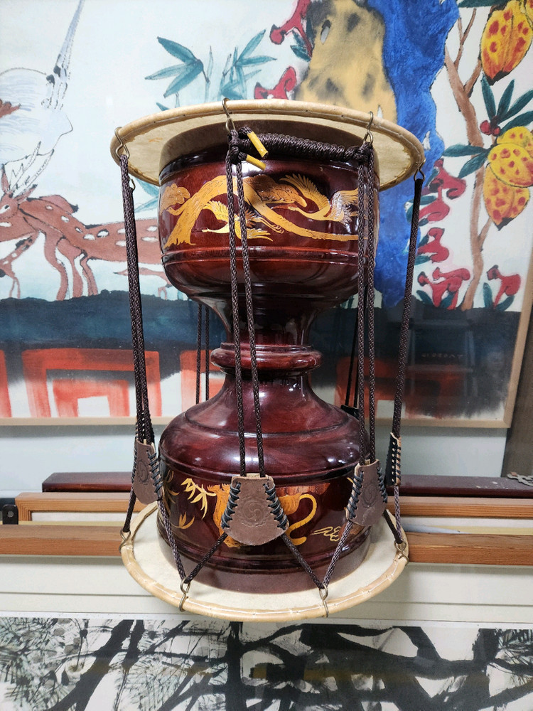 전통 장구//고급장구통에 상감기법으로 장식한 반주장구--2