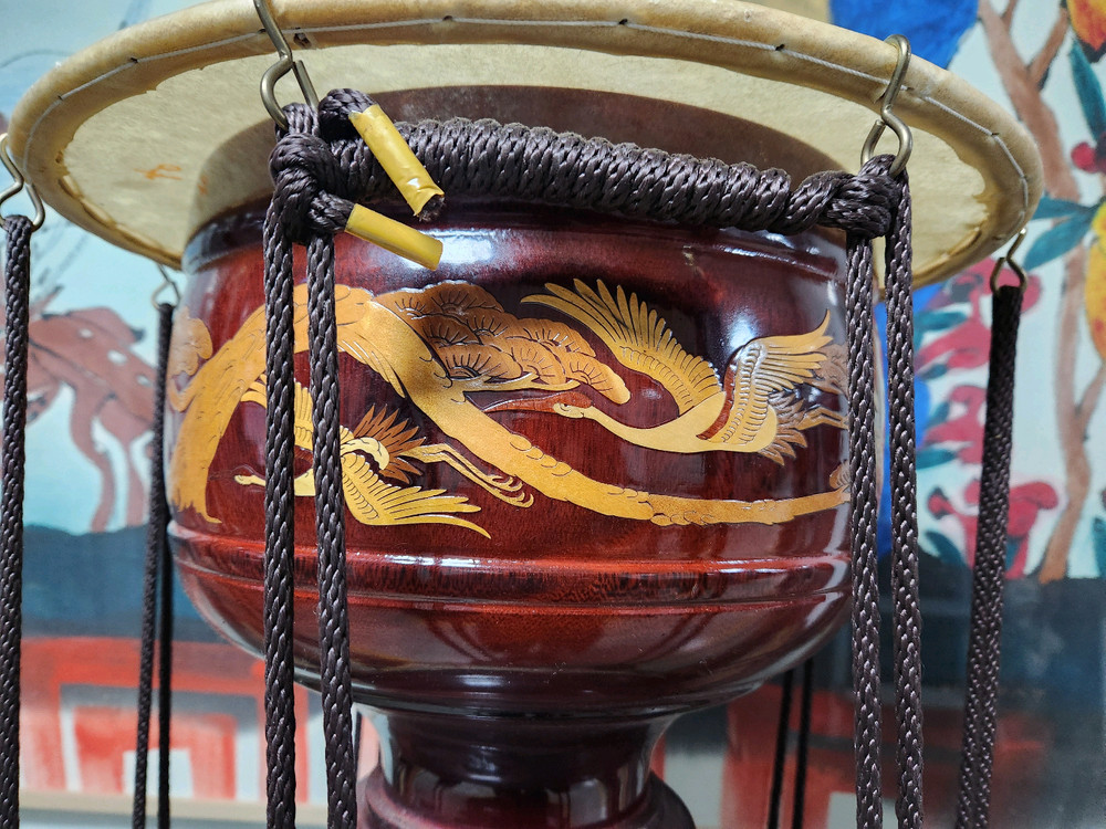 전통 장구//고급장구통에 상감기법으로 장식한 반주장구--3