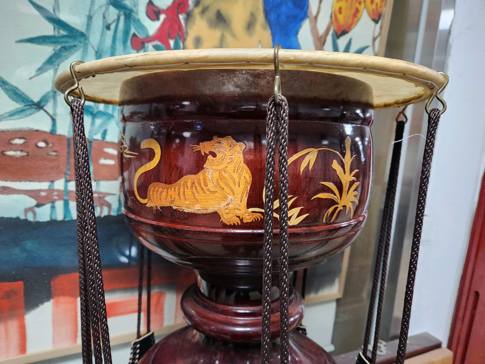 전통 장구//고급장구통에 상감기법으로 장식한 반주장구--4