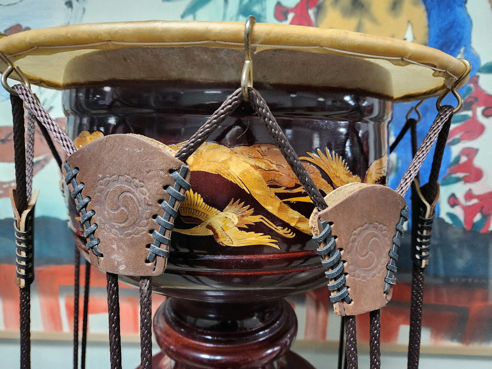 전통 장구//고급장구통에 상감기법으로 장식한 반주장구--5