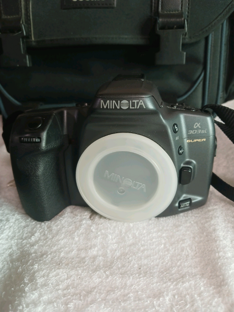 미놀타 303si SUPER 아날로그 필름 카메라+렌즈 가방--1