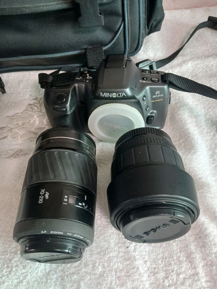 미놀타 303si SUPER 아날로그 필름 카메라+렌즈 가방--7