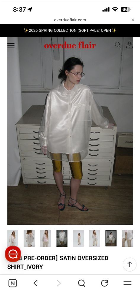 오버듀플레어 SATIN OVERSIZED SHIRT_IVORY--1