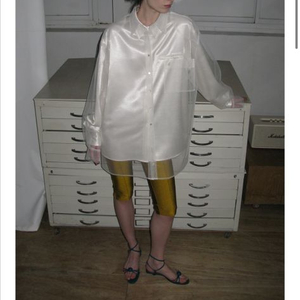 오버듀플레어 Mesh oversized shirt_ivory