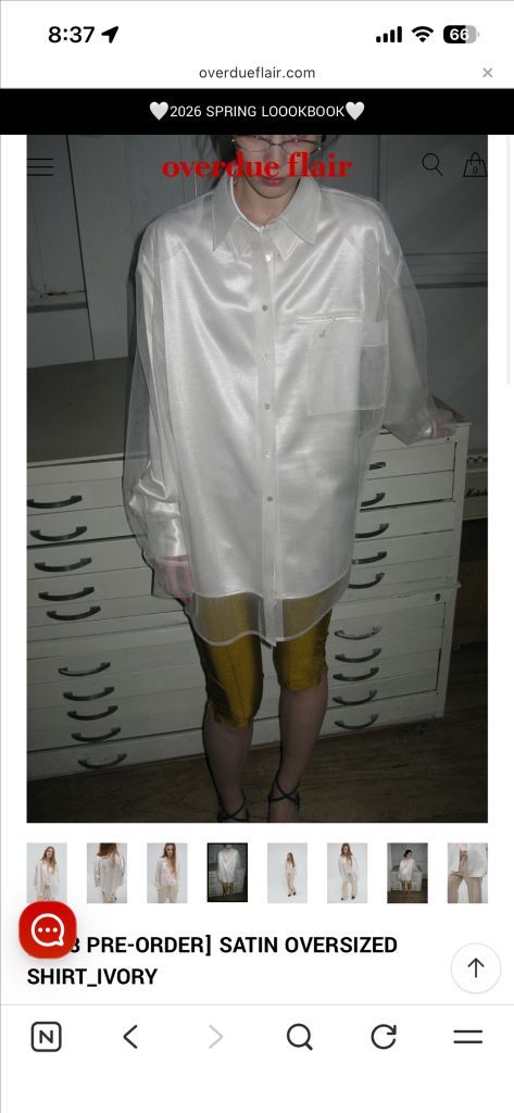 오버듀플레어 Mesh oversized shirt_ivory--1