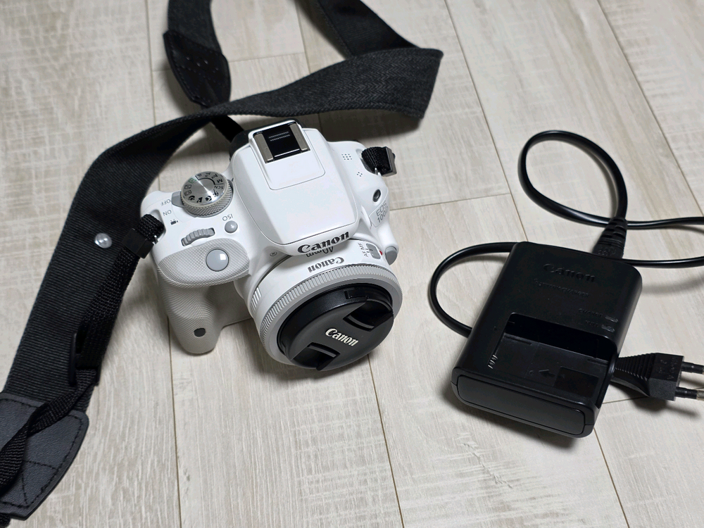 캐논 100d 카메라 40mm 2.8 stm 렌즈 dslr 충전기 세트--1